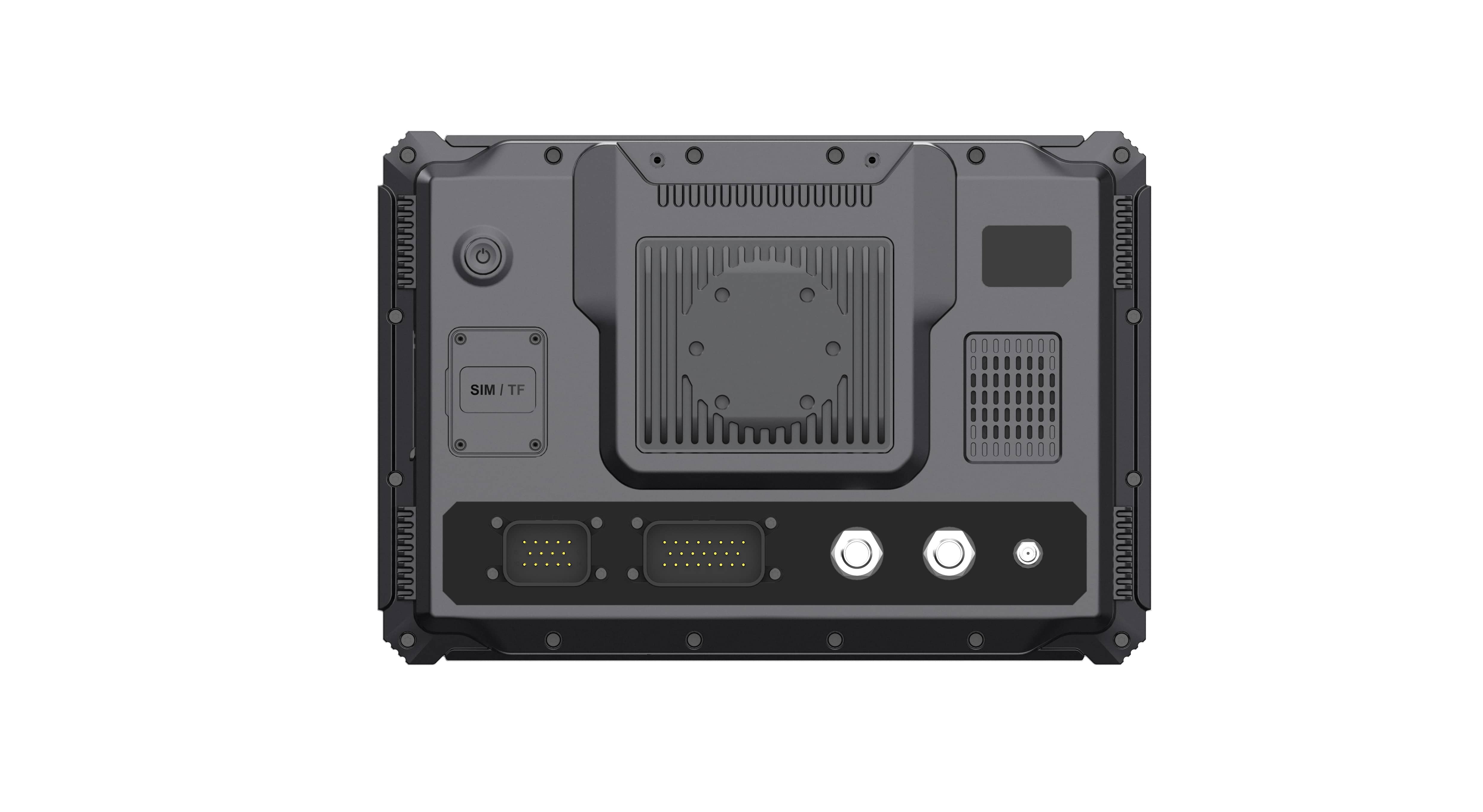 Rear connectors and mounting area of a PDS rugged vehicle computer