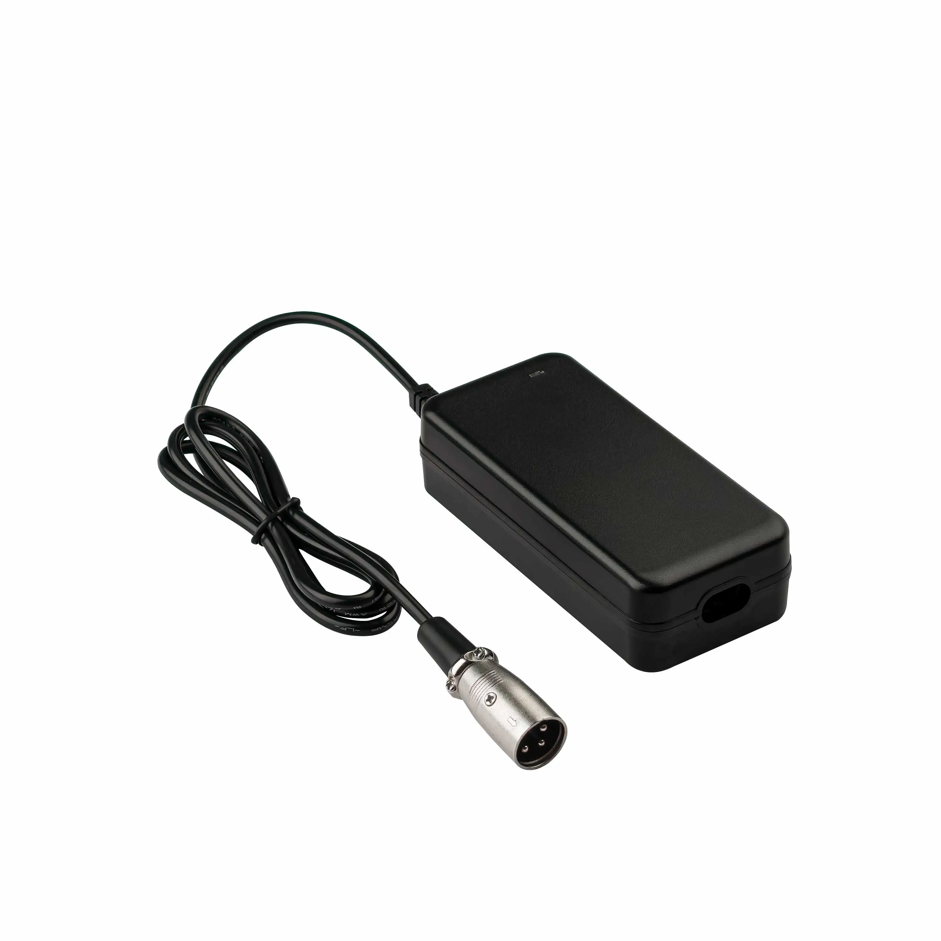 42V 2A 3-pin XLR lithium battery charger connector view 2