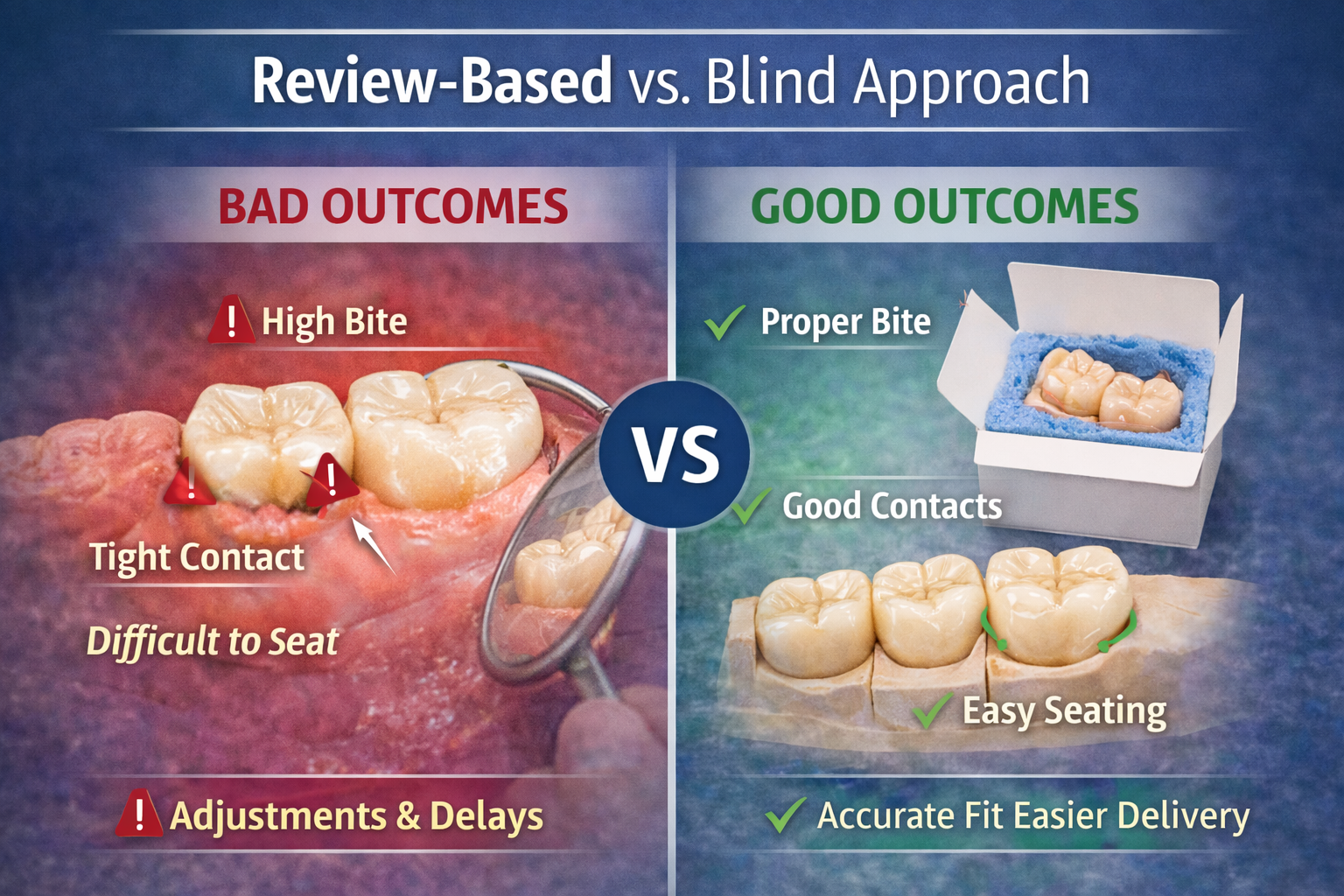 Dental lab remakes checklist for evaluating lab consistency and reducing adjustment risk