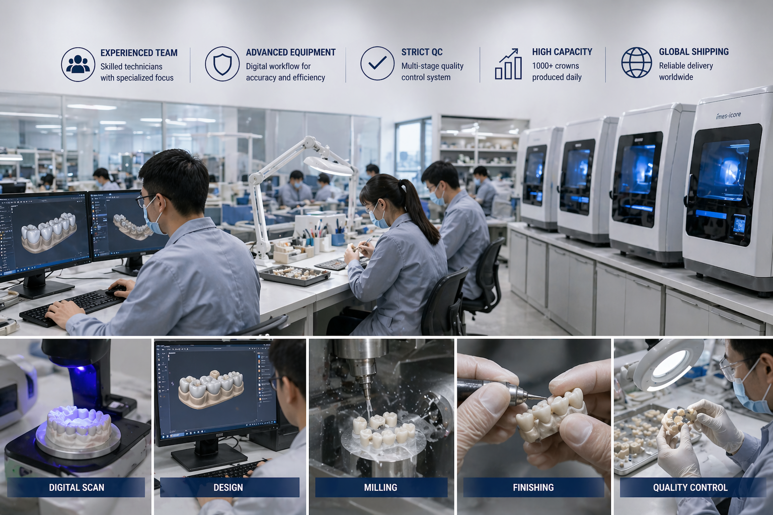 step by step workflow for starting dental lab outsourcing in China process stages
