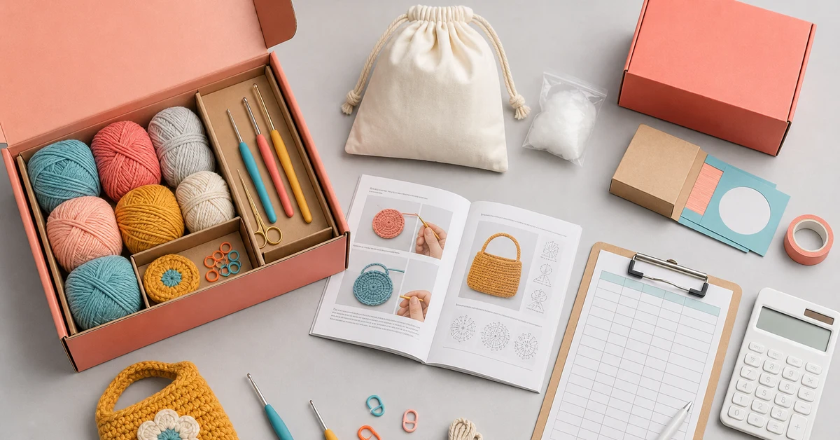 craft kit cost breakdown with kit components, packaging and quotation worksheet