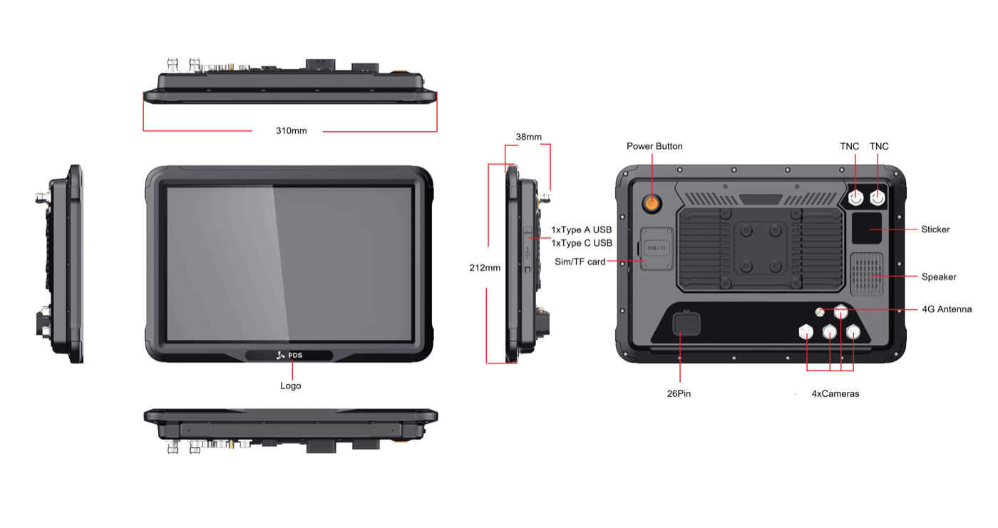 PDS T12 large Linux vehicle computer with camera CAN and serial interfaces