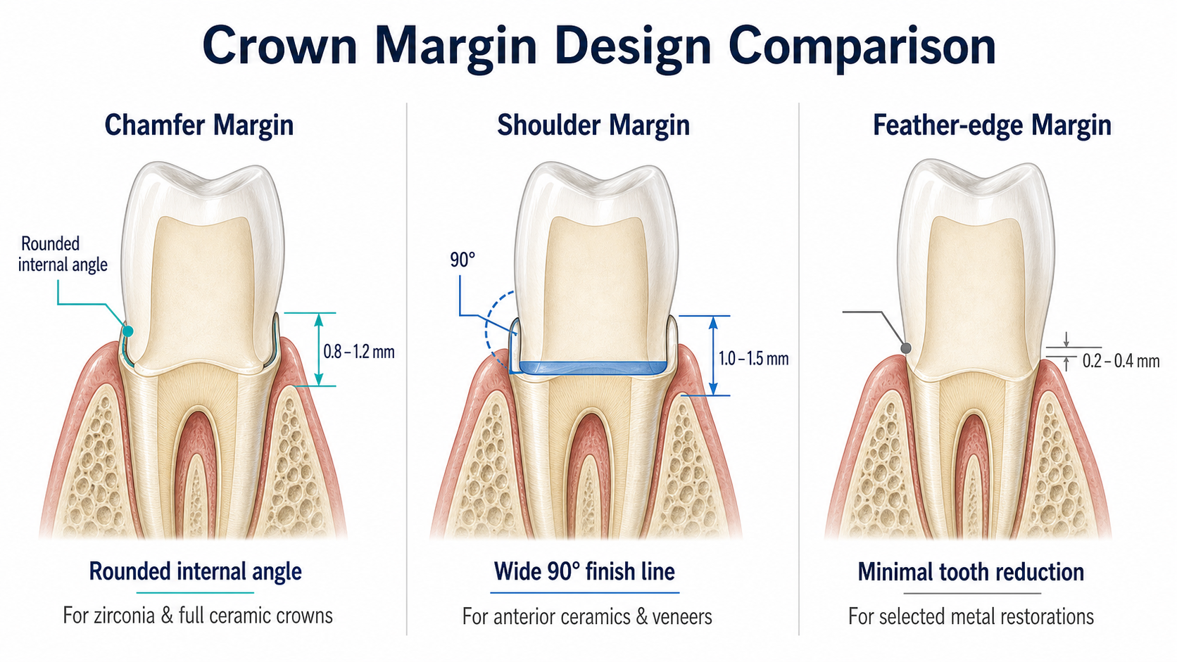 dental crown margin design
