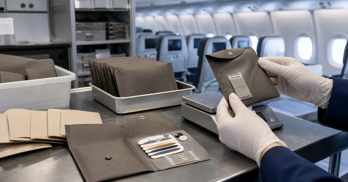 sewing kits for airlines amenity inspection with sealed needle card and compact packaging