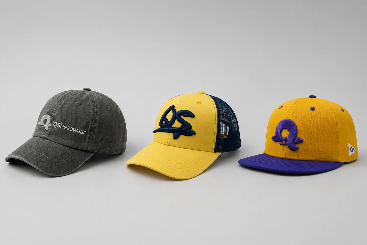 Dad hat, trucker and snapback crown shapes