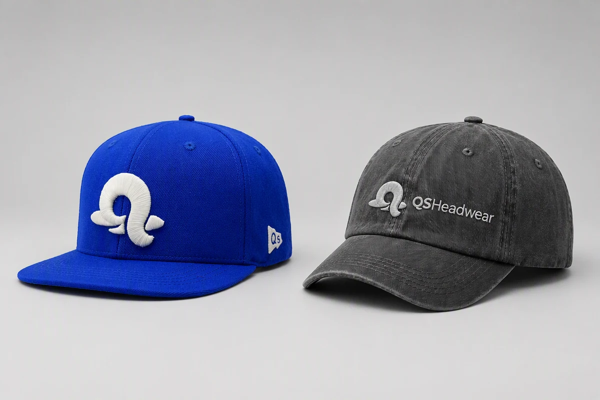 3D puff and flat embroidery logo comparison