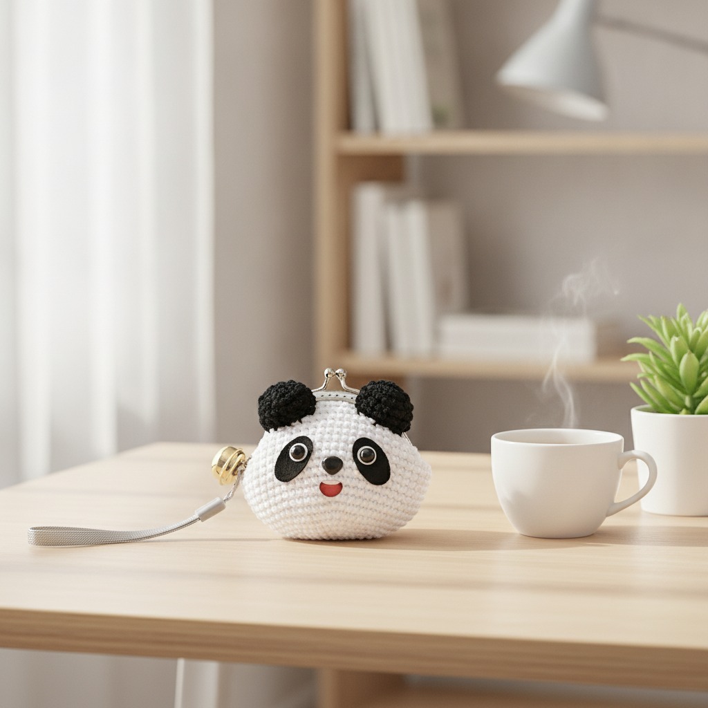 Crochet Clasp Pouch Panda