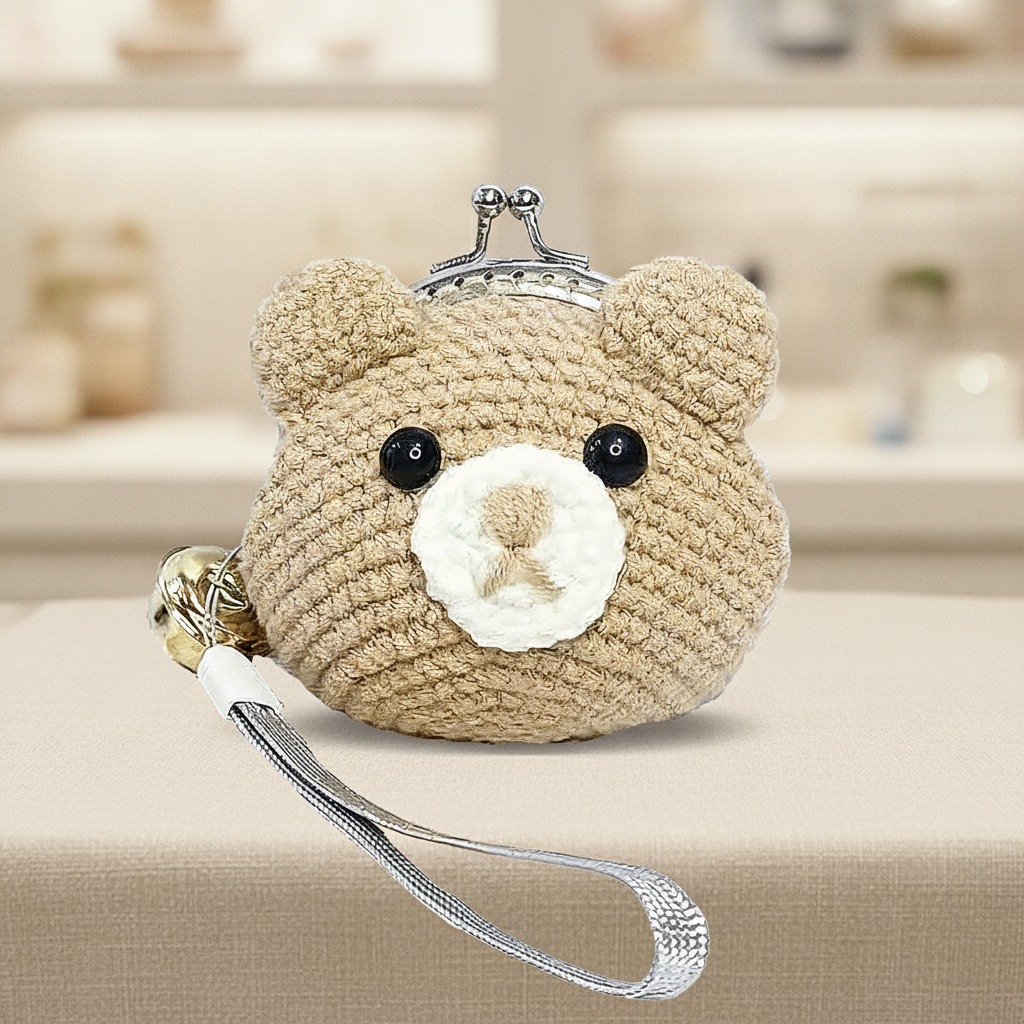 Crochet Clasp Pouch Bear