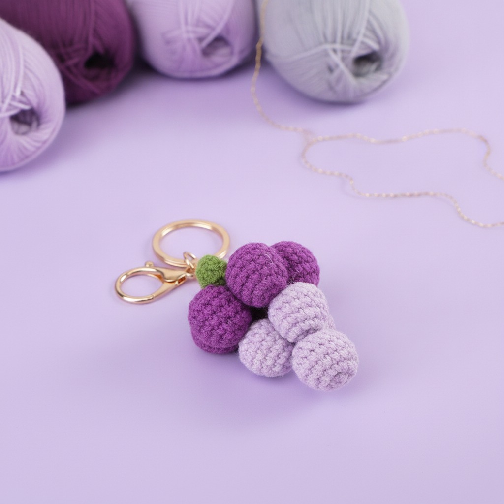 Crochet Keychain Grapes