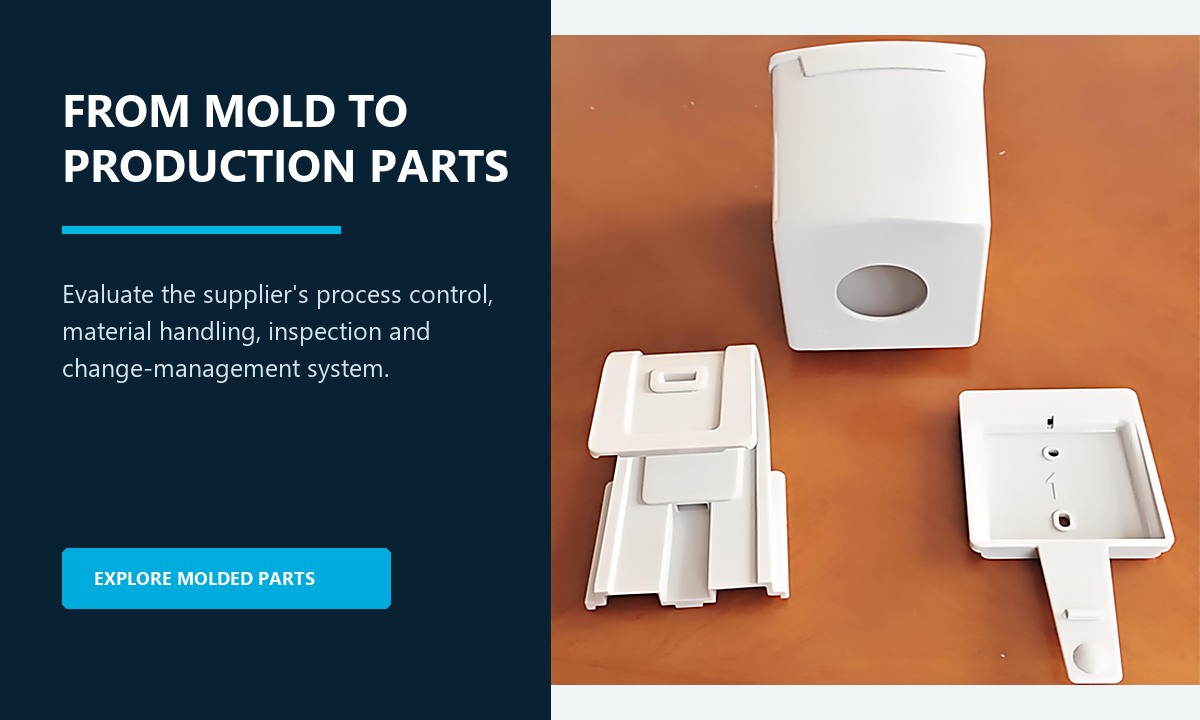 Custom injection molded plastic parts and production process control