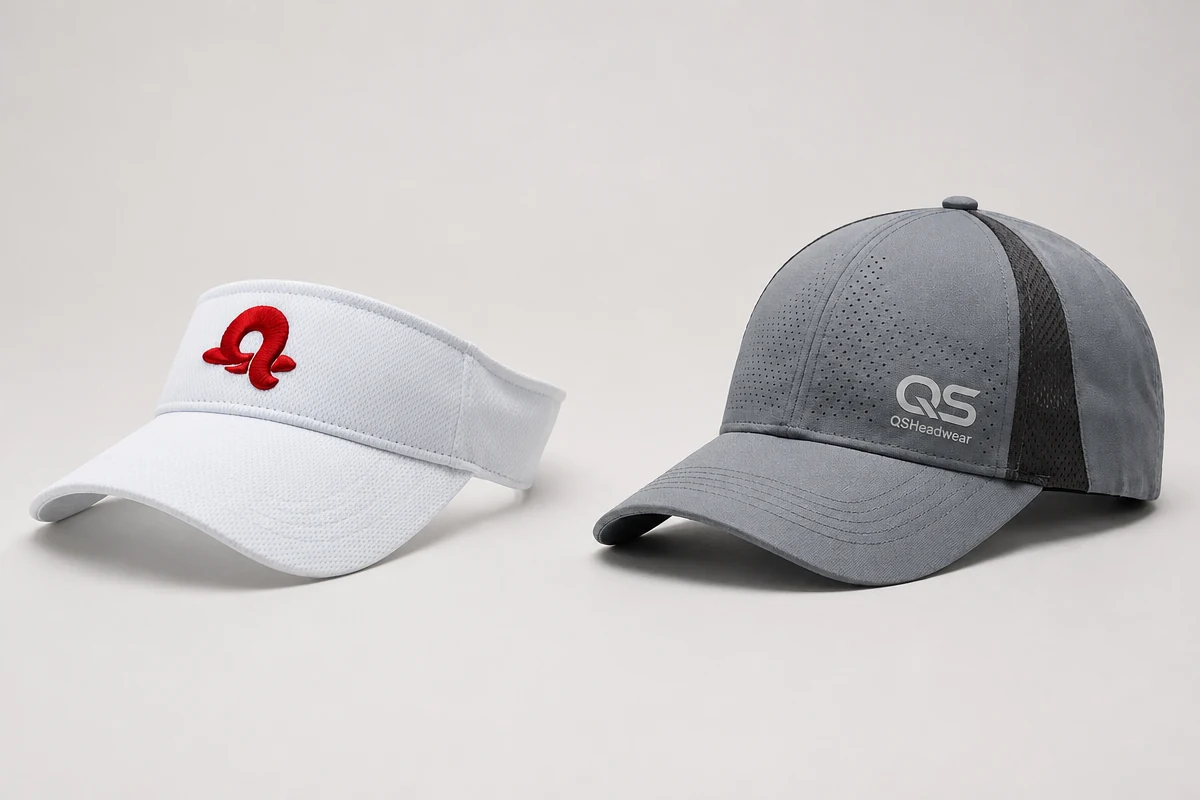 Open visor and full crown cap for heat