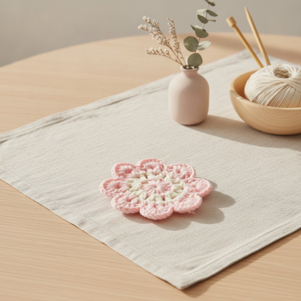 Kit para posavasos de flores de ganchillo