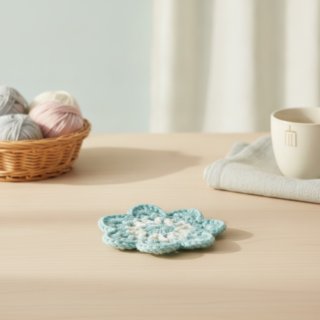 Kit para posavasos de flores de ganchillo