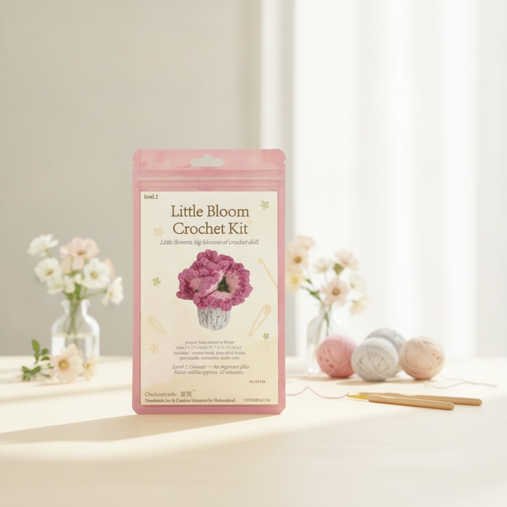 Kit de posavasos de ganchillo con forma de flor