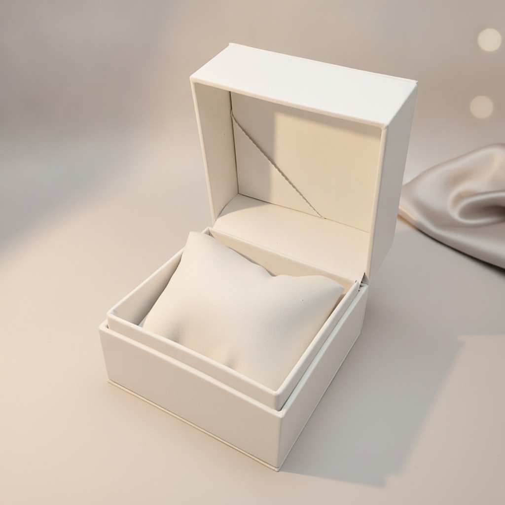 Classic White PU Leather Watch Box