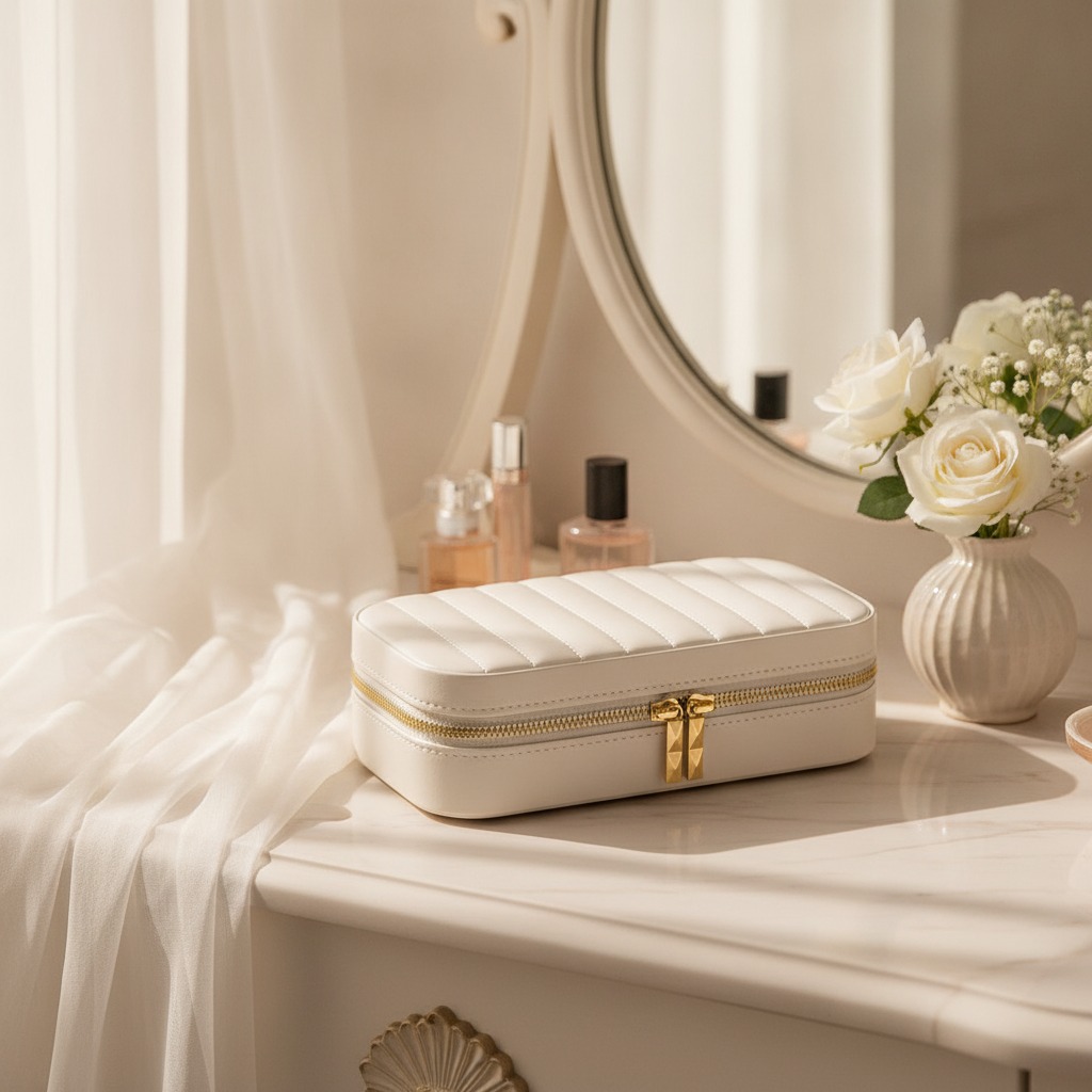 Premium Portable Leather Jewelry Organizer Box