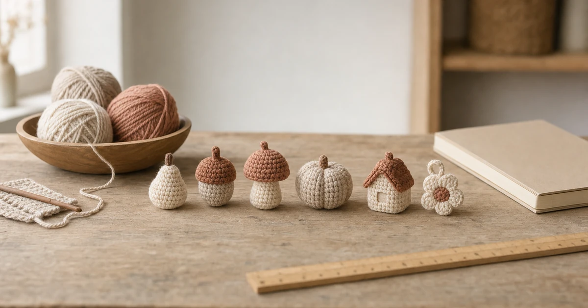 Commande d'un fournisseur de produits artisanaux faits main, présentée sous forme de pièces comptées, de pelotes de laine et d'une feuille de comptage du fabricant sur un banc en bois