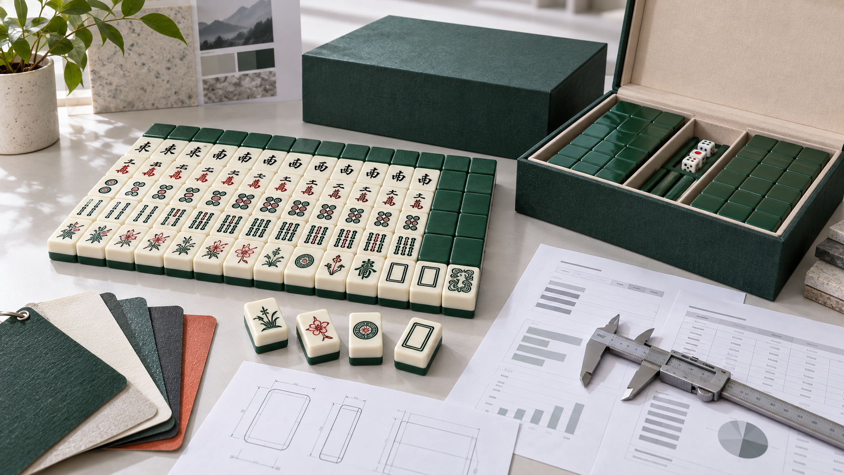 how much does a custom mahjong set cost with tiles packaging samples caliper and quotation sheets