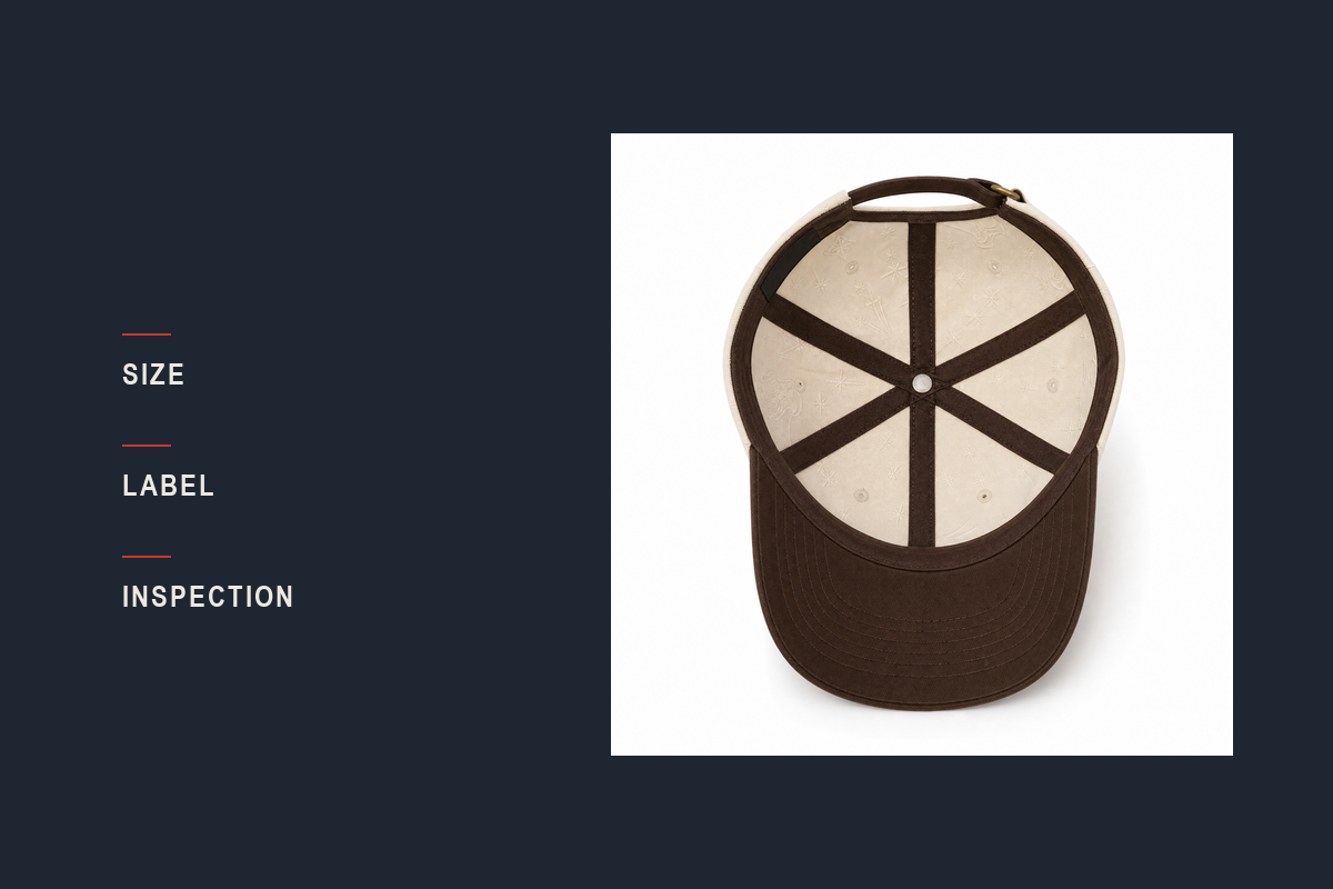 Headwear label inspection file