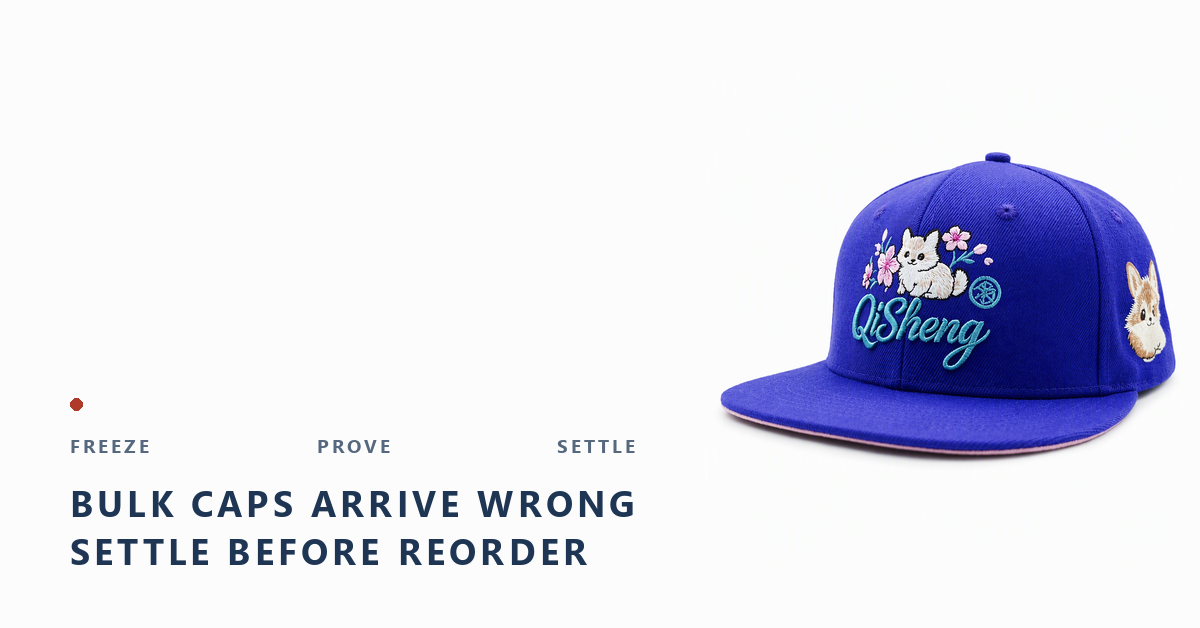 When Bulk Caps Arrive Wrong: Settle the Claim Before You Reorder