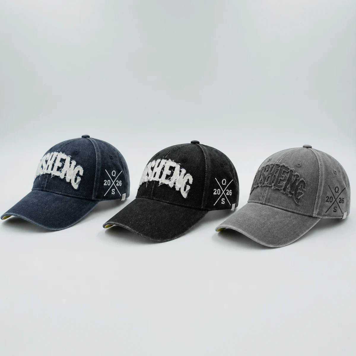 Custom Wholesale Vintage Style Distressed Washed Baseball Caps for Apparel Brands